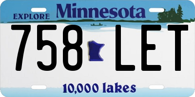 MN license plate 758LET