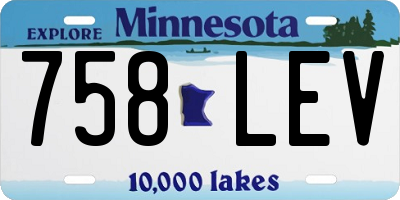 MN license plate 758LEV