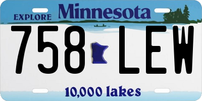 MN license plate 758LEW