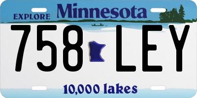 MN license plate 758LEY