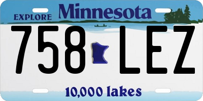 MN license plate 758LEZ