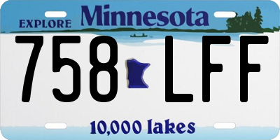 MN license plate 758LFF