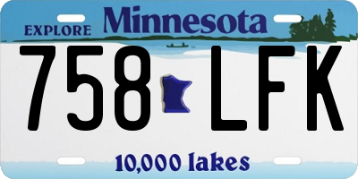 MN license plate 758LFK