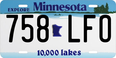 MN license plate 758LFO