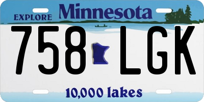 MN license plate 758LGK