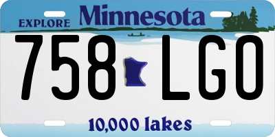 MN license plate 758LGO