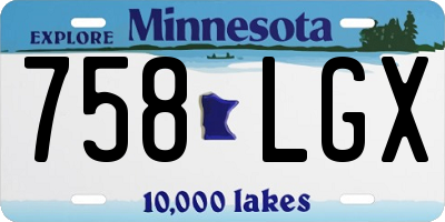 MN license plate 758LGX