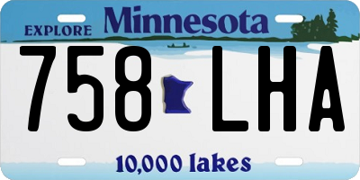 MN license plate 758LHA