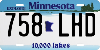MN license plate 758LHD