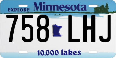 MN license plate 758LHJ