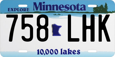 MN license plate 758LHK