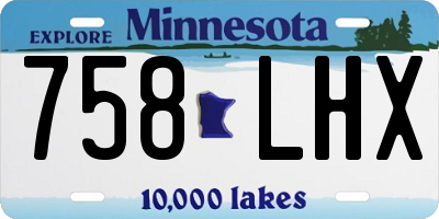 MN license plate 758LHX