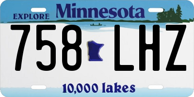 MN license plate 758LHZ