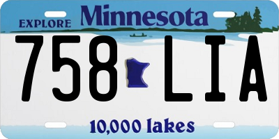 MN license plate 758LIA