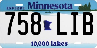MN license plate 758LIB