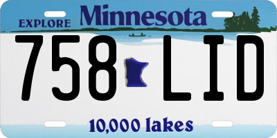 MN license plate 758LID