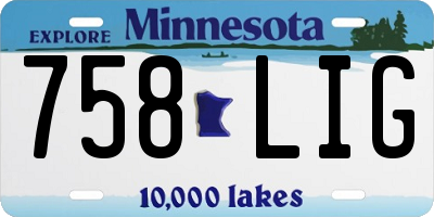 MN license plate 758LIG