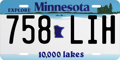 MN license plate 758LIH