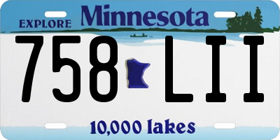 MN license plate 758LII