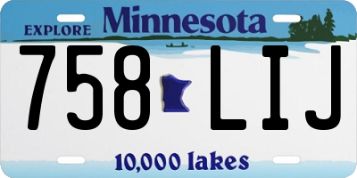 MN license plate 758LIJ