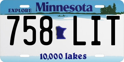 MN license plate 758LIT