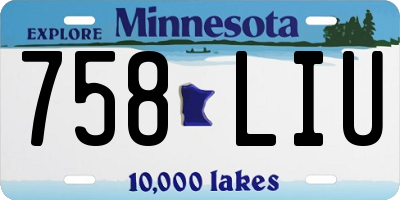 MN license plate 758LIU