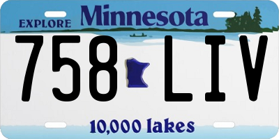 MN license plate 758LIV