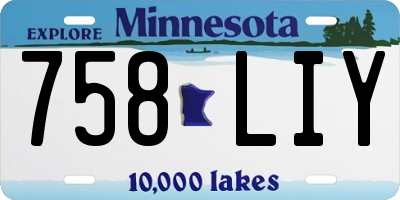 MN license plate 758LIY