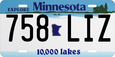 MN license plate 758LIZ