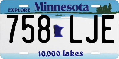 MN license plate 758LJE