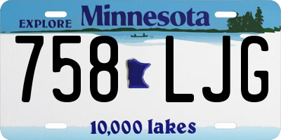 MN license plate 758LJG