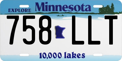 MN license plate 758LLT