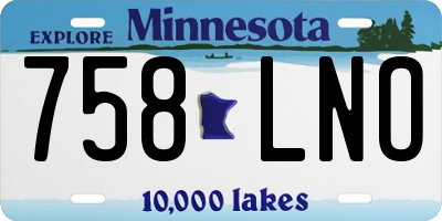 MN license plate 758LNO