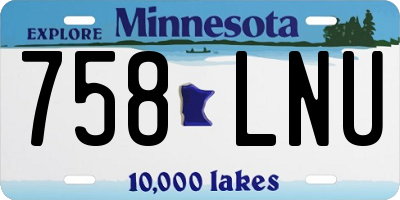 MN license plate 758LNU