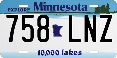 MN license plate 758LNZ