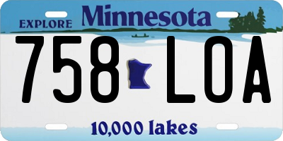 MN license plate 758LOA