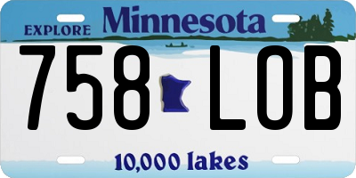 MN license plate 758LOB