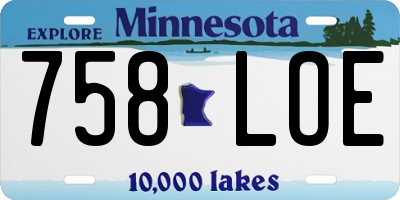 MN license plate 758LOE