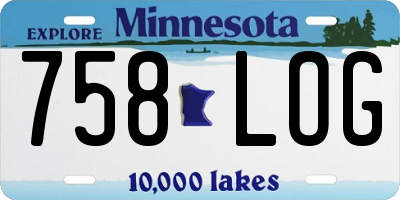 MN license plate 758LOG