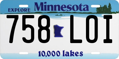 MN license plate 758LOI
