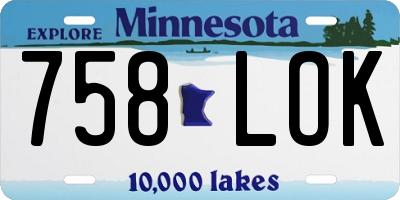 MN license plate 758LOK