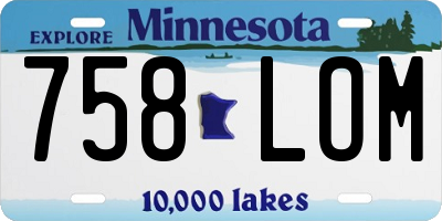 MN license plate 758LOM