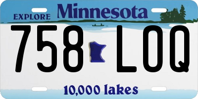 MN license plate 758LOQ