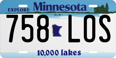 MN license plate 758LOS