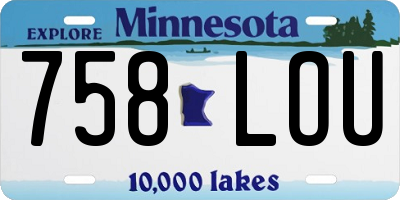 MN license plate 758LOU