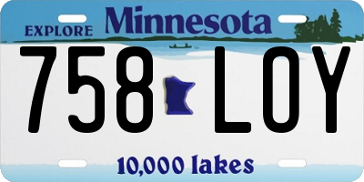 MN license plate 758LOY