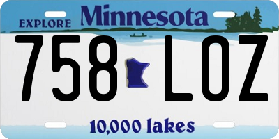 MN license plate 758LOZ