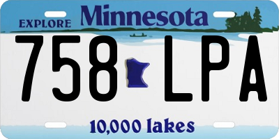 MN license plate 758LPA
