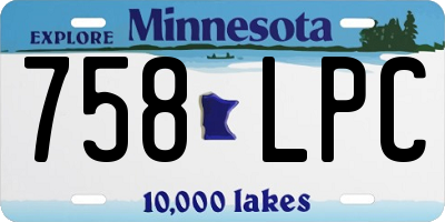 MN license plate 758LPC