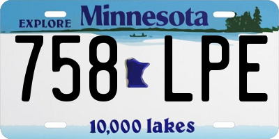 MN license plate 758LPE